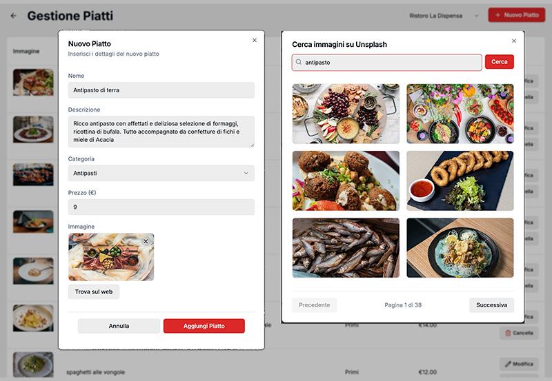 Gestione Menu